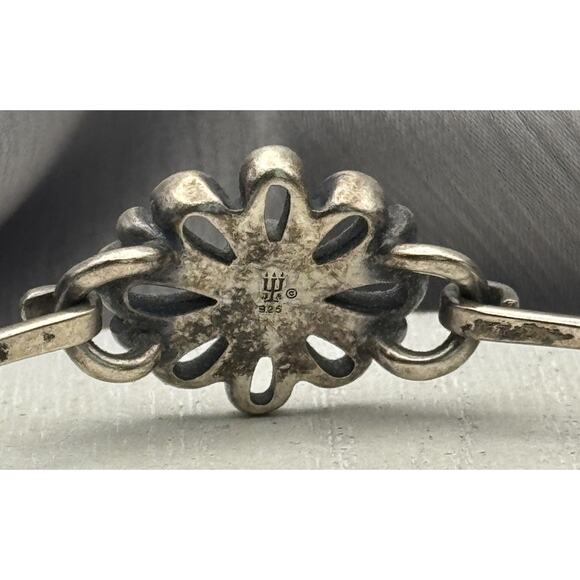 Retired James Avery 925 Flower W/ Turquoise Bangle Bracelet 12.89G / 6 In - Picture 5 of 9